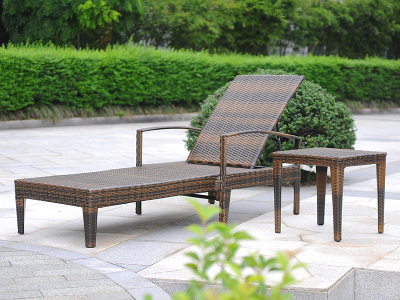 Outdoor Rattan Lounge, Aluminium Rattan Lielingsbett, Rattan Daybed YQ-RB-409