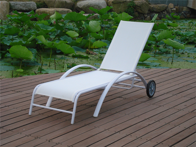 Outdoor Lounge mit Rädern, Mesh Fabric Lounger YQ-TB-436