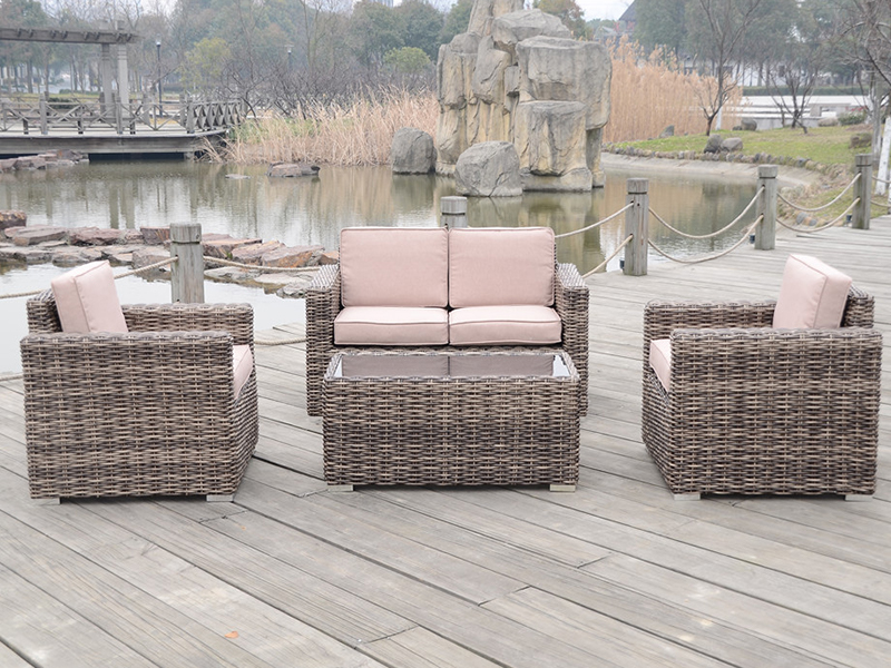 Freizeitsofa im Freien, 4PCS-Rattan-Sofa, Aluminiumrahmen Rattan-Sofa, YQR-396a