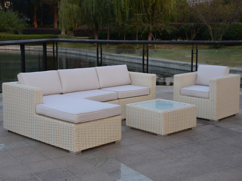 Rattan-Sofa-Set im Freien, Aluminiumrahmen Rattan Sofa Lounge Möbel, YQR-410a