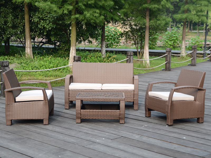 Rattan-Sofa-Set, KD-Design, Aluminiumrahmen YQR-458
