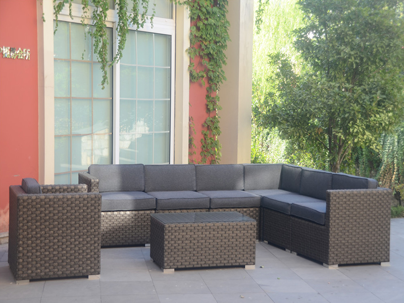 Rattan-Sofa-Set, Aluminiumgarten Freizeitmöbel 8pcs YQR-468