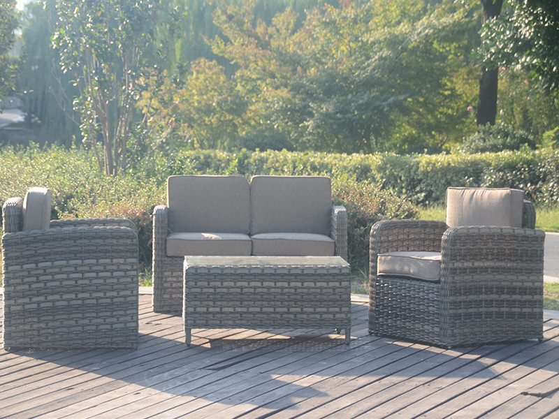 Rattan-Sofa-Set, Aluminiumrahmen, Gartenset im Freien YQR-469A